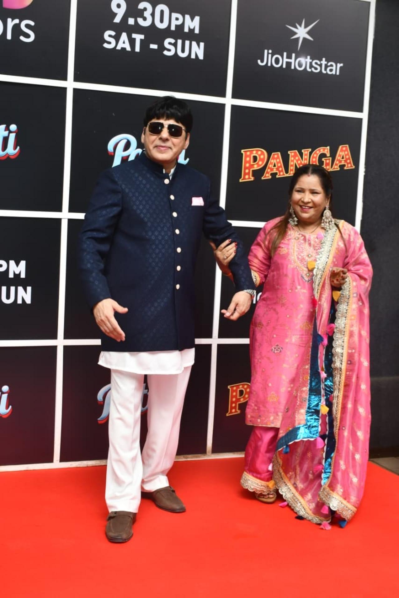Comedian Sudesh Lehri was also spotted at the Pati, Patni aur Panga event in the city accompanied by his wife Mamta Lehri.